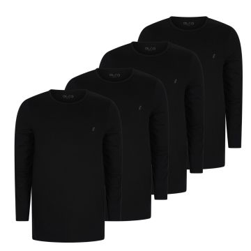 Alca Easy-Going 4-Pck Men Shirt Long Sleeve O-Neck Black 5XL