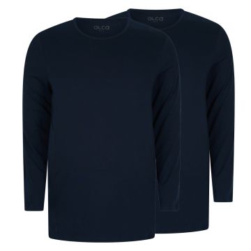 Alca Easy-Going 2-Pck Men Shirt Long Sleeve O-Neck Navy 8XL