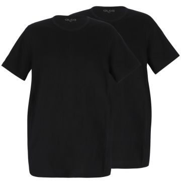 Alca Authentic 2-Pck Men T-shirt O-Neck Black 4XL