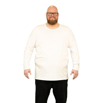 Alca 1-Pck Authentic Heren Shirt LS O-Neck White 5XL