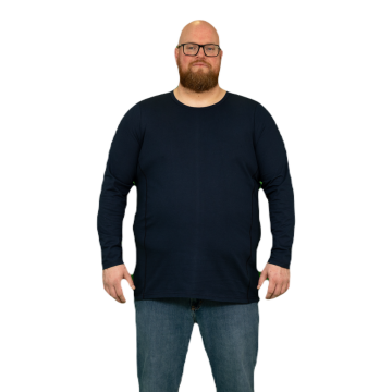 Alca 1-Pck Authentic Men Shirt Long Sleeve O-Neck Navy 5XL