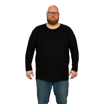 Alca 1-Pck Authentic Men Shirt Long Sleeve O-Neck Black 4XL